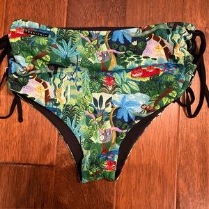 Push and Pole “In The Jungle” Lace Up High Waisted Shorts size XL